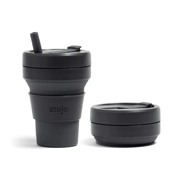 3. Stojo Collapsible Coffee Cup With Straw
